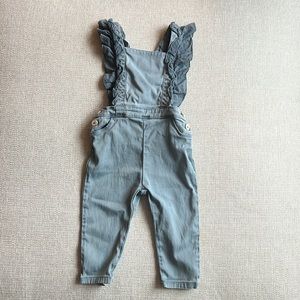 Toddler girl ruffle overalls